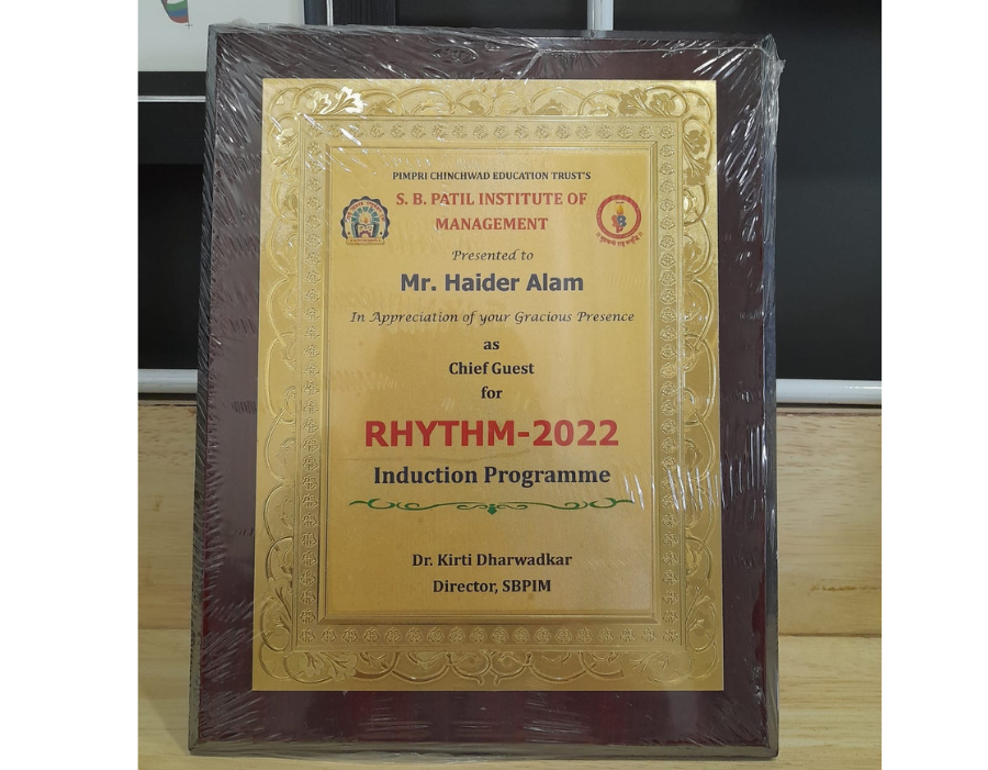 Appreciation certificate SB Pail College