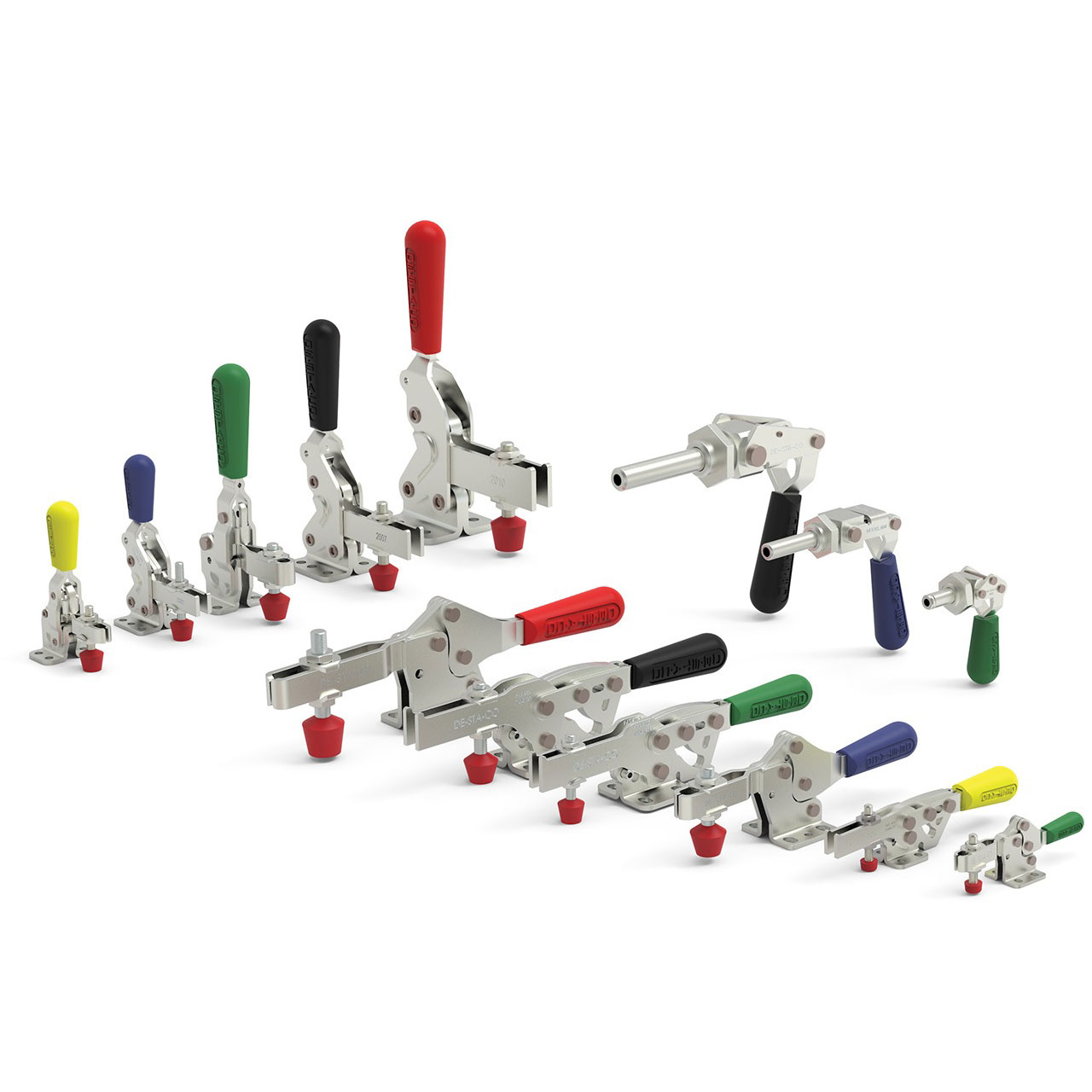 Destaco colored handles for manual clamps